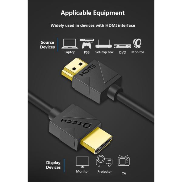 DTECH DT-H202A-1.5M Fiber Optic HDMI Cable 4K 60Hz 18Gbps سلك اتش دي من دي تيك فايبر بطول 1.5متر