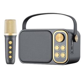 wireless karaoke speaker su.sosd ys-103 سماعة متنقلة قابلة للشحن تايب سي تدعم الشحن السريع مع 2لاقط يدوي لاسلكي ويو اس بي واوكس مناسبة للتعليم والمدارس والإستخدام المنزلي